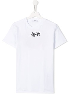 Msgm Kids футболка с круглым вырезом и логотипом