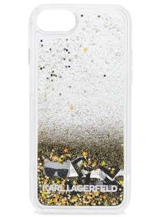 Karl Lagerfeld чехол Ikonik Liquid Glitter для iPhone 8