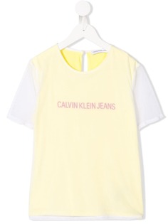 Calvin Klein Kids футболка с контрастными рукавами