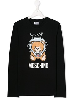 Moschino Kids футболка с принтом