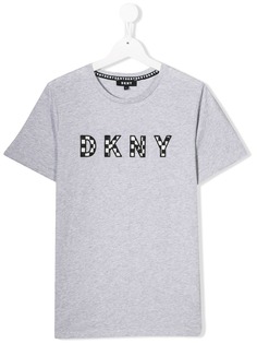 Dkny Kids футболка с вышитым логотипом
