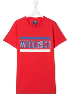 Woolrich Kids футболка с логотипом