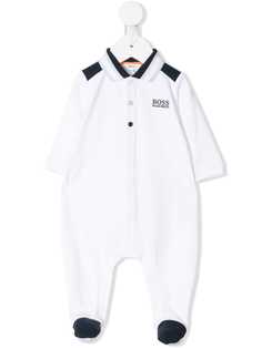 BOSS Kidswear комбинезон для новорожденного с длинными рукавами и логотипом