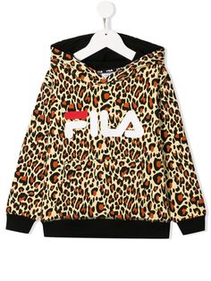 Fila Kids худи с леопардовым принтом и логотипом