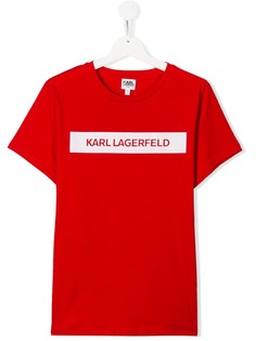 Karl Lagerfeld Kids футболка в стиле колор-блок с логотипом