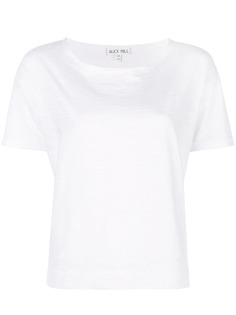 Alex Mill меланжевая футболка с вырезом-лодочкой