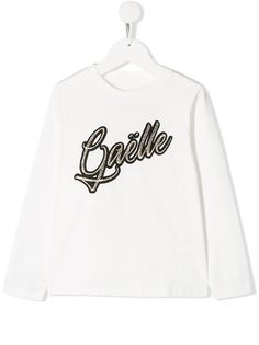 Gaelle Paris Kids футболка с длинными рукавами и вышитым логотипом