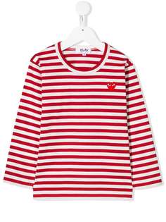 Comme Des Garçons Play Kids топ в полоску с логотипом