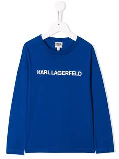 Karl Lagerfeld Kids топ с длинными рукавами и логотипом Karl Logo