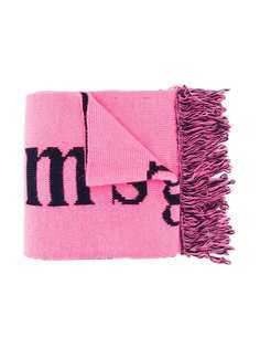 Msgm Kids шарф с вышитым логотипом
