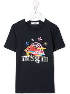 Msgm Kids футболка с графичным принтом и логотипом
