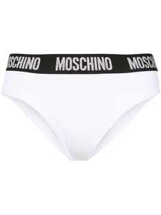 Moschino плавки бикини с логотипом на поясе