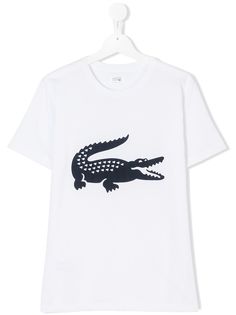 Lacoste Kids подростковая футболка с круглым вырезом Crocodile