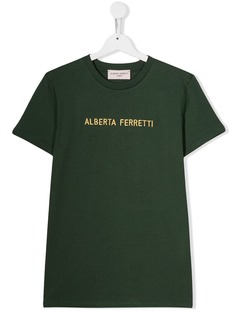 Alberta Ferretti Kids футболка с вышитым логотипом