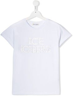 Iceberg Kids футболка с логотипом из страз