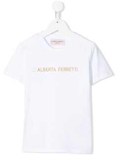 Alberta Ferretti Kids футболка с вышитым логотипом
