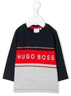 Boss Kids рубашка-поло в стиле колор-блок