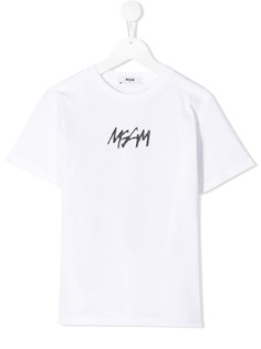 Msgm Kids футболка с круглым вырезом и логотипом