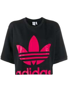 adidas укороченная футболка с логотипом