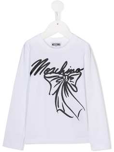 Moschino Kids топ с длинными рукавами и логотипом