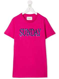 Alberta Ferretti Kids футболка Sunday с пайетками
