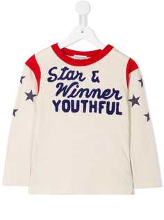 Denim Dungaree slogan sweatshirt