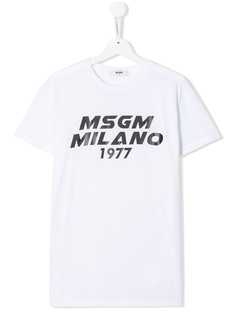 Msgm Kids футболка с контрастным логотипом