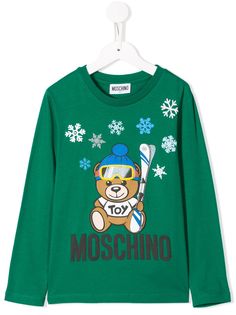 Moschino Kids топ Winter Bear с логотипом