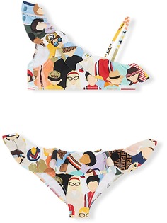 Fendi Kids бикини с принтом family