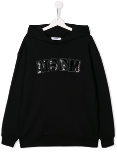 Msgm Kids худи с логотипом из пайеток