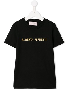 Alberta Ferretti Kids футболка с вышитым логотипом