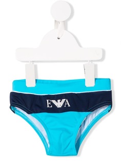 Emporio Armani Kids плавательные шорты с полоской и логотипом