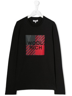 Woolrich Kids топ с длинными рукавами и логотипом