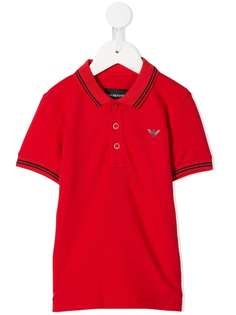 Emporio Armani Kids рубашка-поло с отделкой в полоску