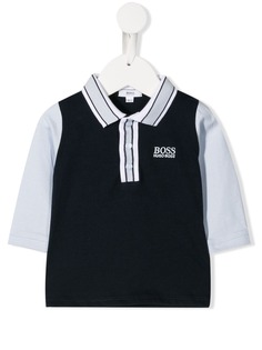 BOSS Kidswear двухцветная рубашка-поло