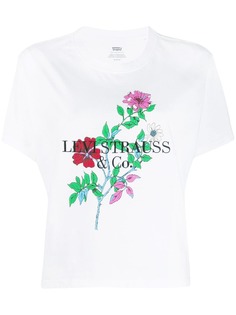 Levis укороченная футболка с цветочным принтом