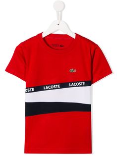 Lacoste Kids футболка со вставками и логотипом