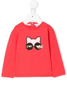 Emporio Armani Kids топ с длинными рукавами и принтом