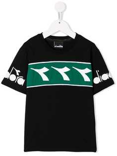 Diadora Junior полосатая футболка с логотипом