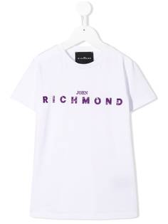 John Richmond Junior футболка с логотипом из пайеток