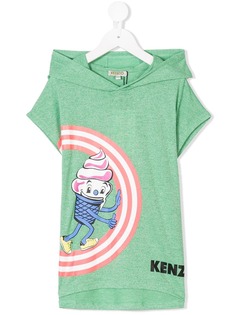 Kenzo Kids топ с принтом и капюшоном