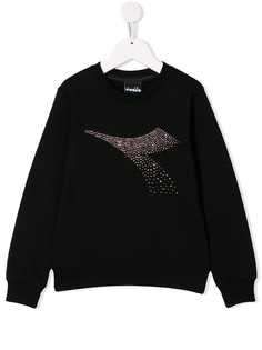 Diadora Junior толстовка с логотипом из страз