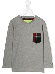 Mc2 Saint Barth Kids джемпер с карманом в клетку