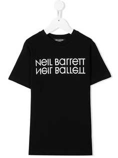 Neil Barrett Kids футболка с зеркальным логотипом