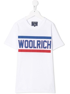 Woolrich Kids футболка с логотипом