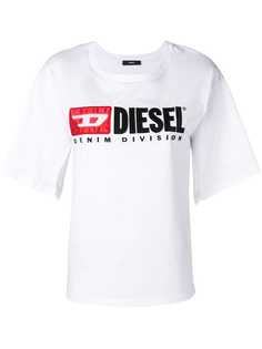 Diesel футболка с разрезами на рукавах и логотипом