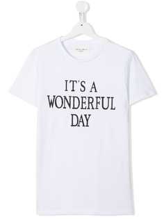 Alberta Ferretti Kids футболка с принтом Its A Wonderful Day