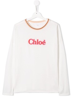Chloé Kids топ с логотипом