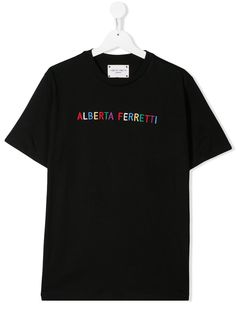 Alberta Ferretti Kids футболка с вышитым логотипом