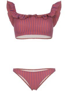 Solid & Striped полосатое бикини Paloma с оборками